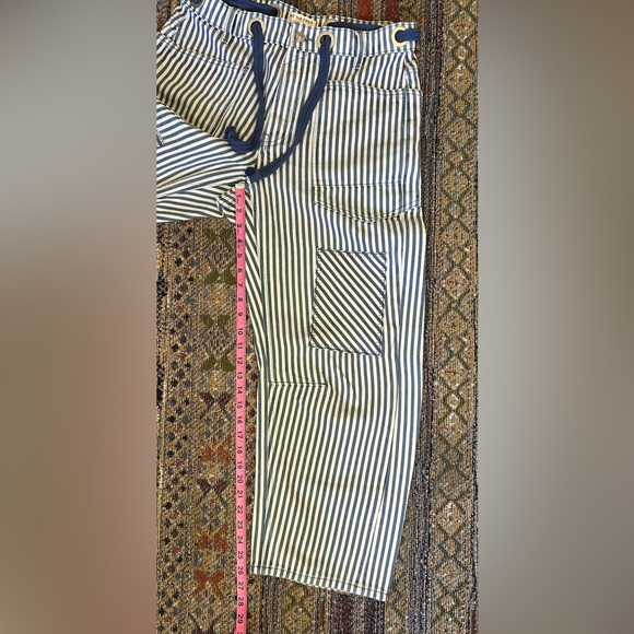 NWOT Free People Moxie Blue Railroad Stripe Pants size 28 Dark Slate - Picture 9 of 10
